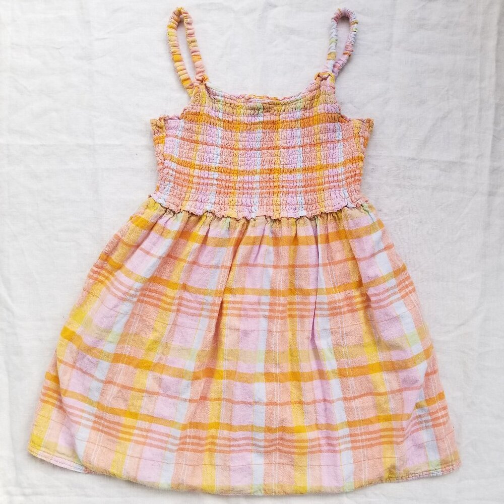 AMERICAN EAGLE LINEN PLAID BABYDOLL DRESS SIZE XS